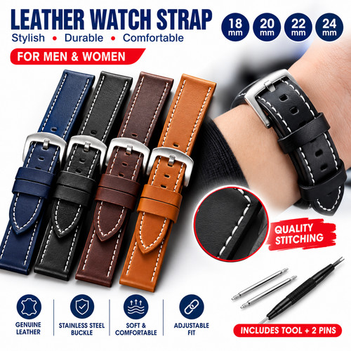 Leather watch strap - 18mm, 20mm