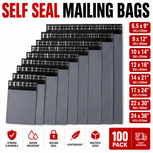 Grey mailing bags - all, sizes