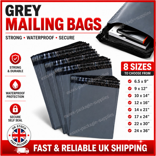 Grey mailing bags strong - grey,