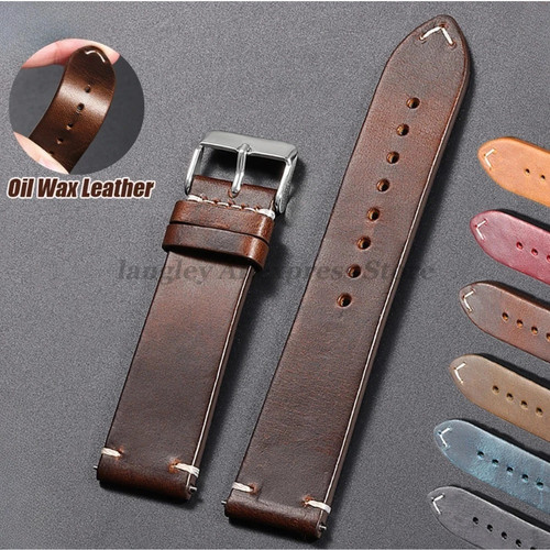 Leather watch strap 18mm 20mm - 18mm,