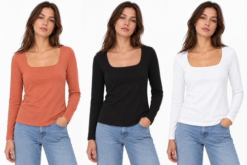 Ladies top square - ladies, neck